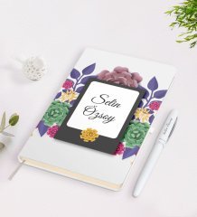 Kişiye Özel İsimli Çerçeveli Defter Kalem Seti-9