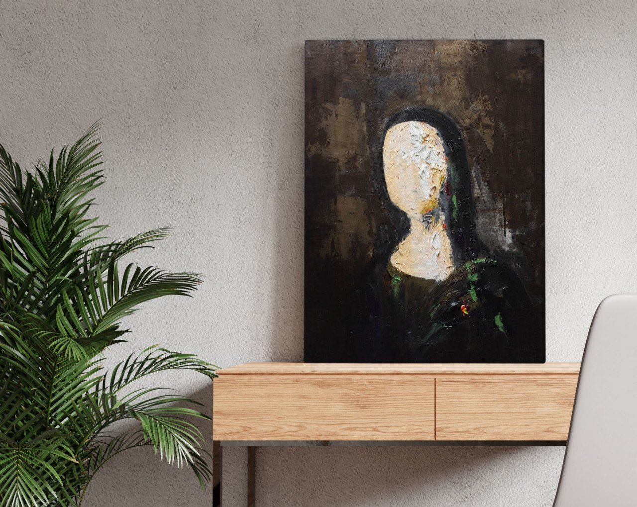 BK Home Mona Lisa Contemporary Tasarımlı Kanvas Tablo 50x70cm-1