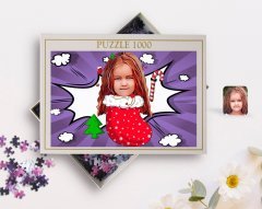 Kişiye Özel Kız Çocuk Karikatürlü 1000 Parça Profesyonel Puzzle-14