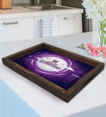 BK Gift Happy Halloween Tasarımlı Doğal Ahşap Tepsi-6
