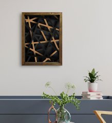 BK Gift Otel Odası Konseptli Doğal Masif Ahşap Çerçeveli Tablo 30x40cm-1
