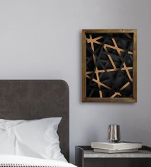 BK Gift Otel Odası Konseptli Doğal Masif Ahşap Çerçeveli Tablo 30x40cm-1