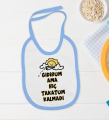 BK Kids Takatum Kalmadı Tasarımlı Mavi Bebek Body Zıbın ve Mama Önlüğü Hediye Seti-1