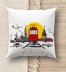 BK Gift İstanbul Tasarımlı Beyaz Kırlent Yastık, Ev Hediyesi, Ev Dekorasyonu, Dekoratif Hediye-3