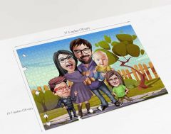 BK Gift Kişiye Özel Aile Tasarımlı 1000 Parça Profesyonel Puzzle, 3'lü  Portre, Aileye Hediye Puzzle-7