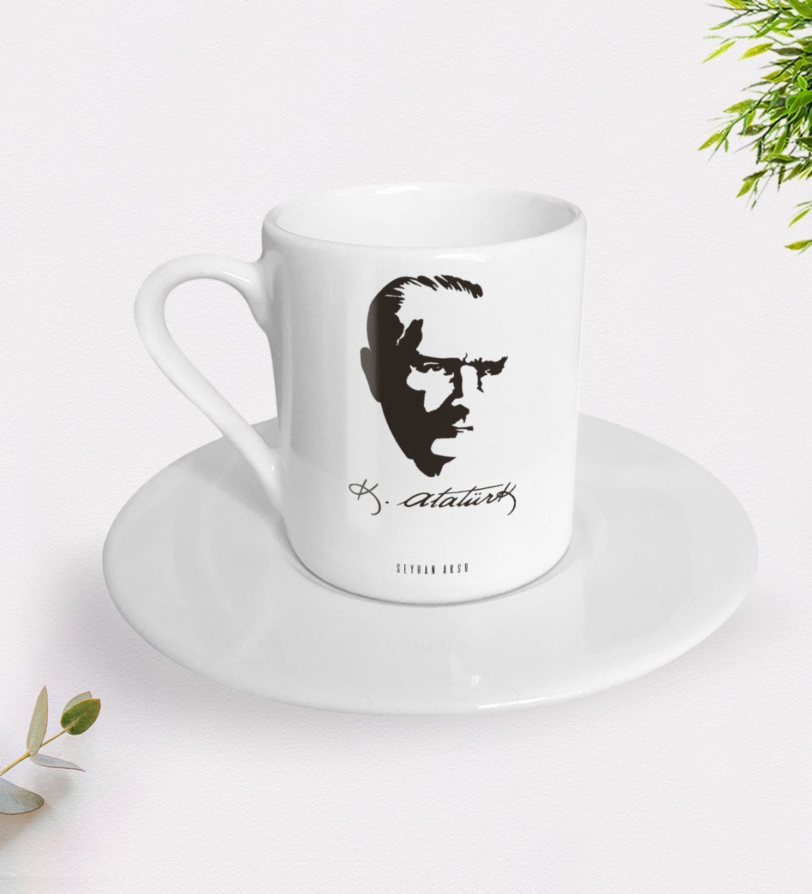 Kişiye Özel Atatürk Temalı Türk Kahvesi Fincanı-23