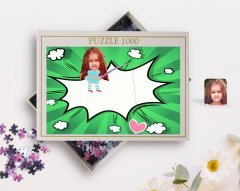 Kişiye Özel Kız Çocuk Karikatürlü 1000 Parça Profesyonel Puzzle-13