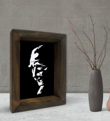 BK Gift Atatürk Tasarımlı Dekoratif Doğal Masif Ahşap Çerçeve 15x20cm-41