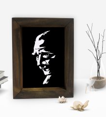 BK Gift Atatürk Tasarımlı Dekoratif Doğal Masif Ahşap Çerçeve 15x20cm-41