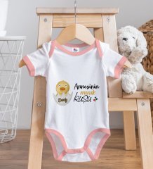 BK Kids Kişiye Özel Pembe Bebek Body Zıbın - Model 80