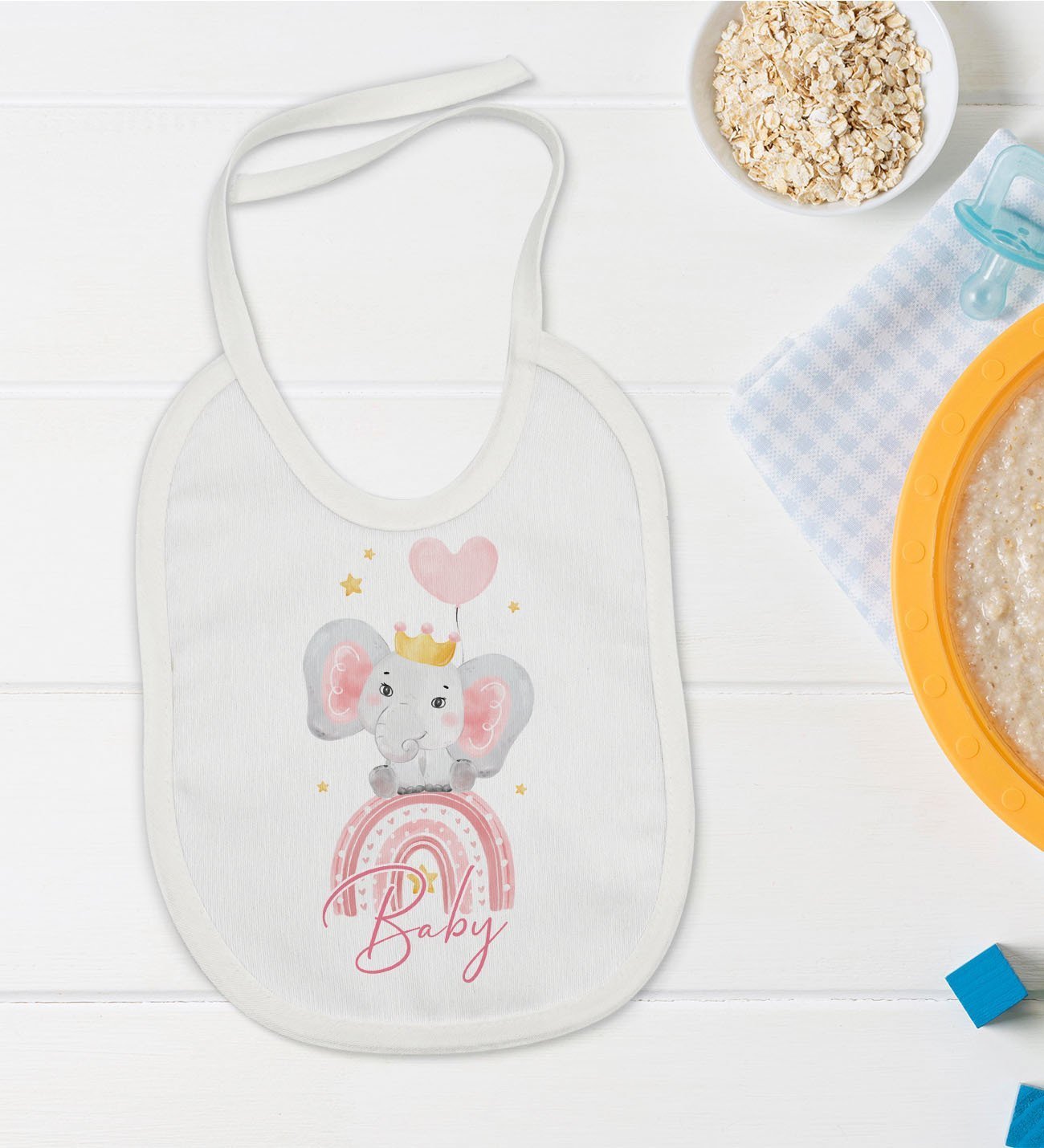BK Kids Baby Tasarımlı Bebek Mama Önlüğü - Model 3