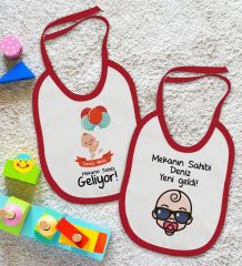 BK Kids Kişiye Özel Mekanın Sahibi Tasarımlı 2’li Kırmızı Mama Önlüğü-1