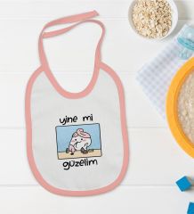 BK Kids Yine Mi Güzelim Tasarımlı Pembe Bebek Mama Önlüğü-1