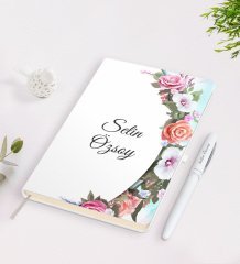 Kişiye Özel İsimli Çerçeveli Defter Kalem Seti-7