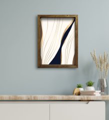 BK Gift Otel Odası Konseptli Doğal Masif Ahşap Çerçeveli Tablo 45x65cm-50