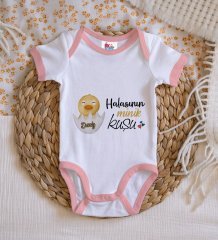 BK Kids Kişiye Özel Pembe Bebek Body Zıbın - Model 79
