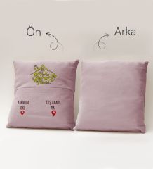 BK Gift Eğlenceli Tasarımlı Organizer Kumanda ve Atıştırmalık Cepli Pembe Kırlent Yastık- 7, Ev Dekoru, Ev Hediyesi