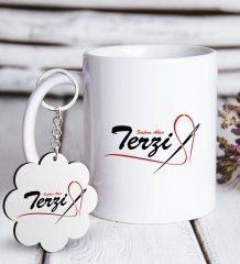 Kişiye Özel Mesleki Terzi Beyaz Kupa ve Anahtarlık Hediye Seti-1