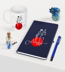 Kişiye Özel Avukat Temalı Lacivert Defter Kalem Kupa Seti - 11