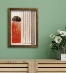 BK Gift Otel Odası Konseptli Doğal Masif Ahşap Çerçeveli Tablo 45x65cm-49