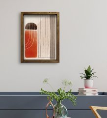 BK Gift Otel Odası Konseptli Doğal Masif Ahşap Çerçeveli Tablo 45x65cm-49