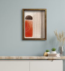 BK Gift Otel Odası Konseptli Doğal Masif Ahşap Çerçeveli Tablo 45x65cm-49