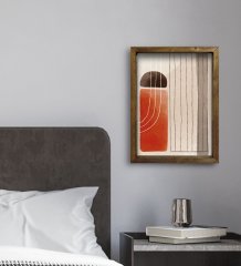 BK Gift Otel Odası Konseptli Doğal Masif Ahşap Çerçeveli Tablo 45x65cm-49