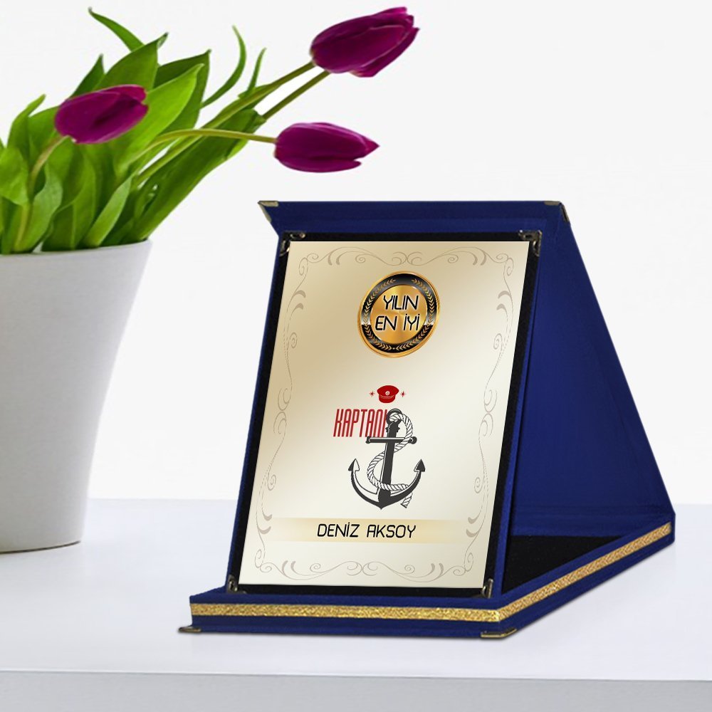 Kişiye Özel Yılın En İyi Kaptanı Lacivert Plaket Ödülü