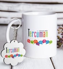Kişiye Özel Mesleki Tercüman Beyaz Kupa ve Anahtarlık Hediye Seti