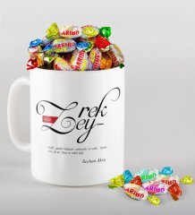 Kişiye Özel Mânâ Zeyrek Kupa ve Haribo Şeker Hediye Seti