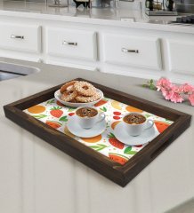 BK Gift Meyveler Tasarımlı Doğal Ahşap Tepsi-3