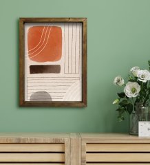 BK Gift Otel Odası Konseptli Doğal Masif Ahşap Çerçeveli Tablo 45x65cm-48