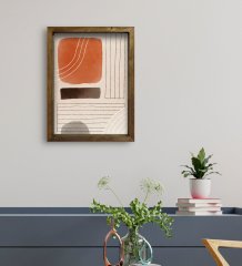 BK Gift Otel Odası Konseptli Doğal Masif Ahşap Çerçeveli Tablo 45x65cm-48