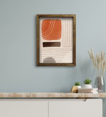 BK Gift Otel Odası Konseptli Doğal Masif Ahşap Çerçeveli Tablo 45x65cm-48