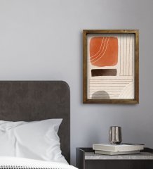BK Gift Otel Odası Konseptli Doğal Masif Ahşap Çerçeveli Tablo 45x65cm-48