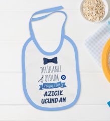 BK Kids Sünnet Tasarımlı Mavi Bebek Body Zıbın ve Mama Önlüğü Hediye Seti-5