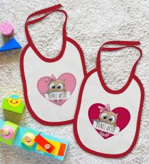 BK Kids Kişiye Özel İsimli 2’li Kırmızı Mama Önlüğü-17