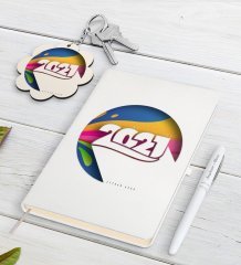Kişiye Özel 2023 Mutlu Yıllar Beyaz Defter Kalem ve Anahtarlık Hediye Seti-10