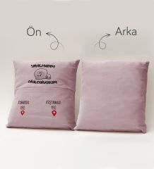 BK Gift Eğlenceli Tasarımlı Organizer Kumanda ve Atıştırmalık Cepli Pembe Kırlent Yastık- 5, Ev Dekoru, Ev Hediyesi