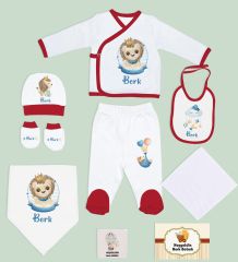 BK Kids Kişiye Özel 9 Parça Kırmızı Hastane Çıkışı ve Battaniye Hediye Seti, Yeni Doğan Bebek Giyim Hediyesi-2