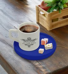 Kişiye Özel Mavi Sunum Tabaklı İsimli Türk Kahvesi Fincanı Model 8