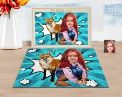Kişiye Özel Kız Çocuk Karikatürlü 1000 Parça Profesyonel Puzzle-9