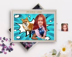 Kişiye Özel Kız Çocuk Karikatürlü 1000 Parça Profesyonel Puzzle-9
