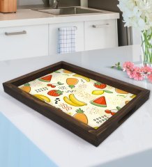BK Gift Meyveler Tasarımlı Doğal Ahşap Tepsi-2
