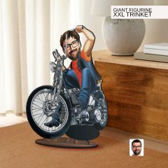 BK Gift Kişiye Özel Erkek Motorcu Karikatürlü Büyük Boy Ahşap Biblo-5, Arkadaşa Hediye , Sevgiliye Hediye, Kişiye Özel Biblolar
