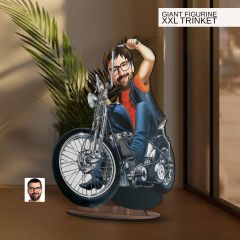 BK Gift Kişiye Özel Erkek Motorcu Karikatürlü Büyük Boy Ahşap Biblo-5, Arkadaşa Hediye , Sevgiliye Hediye, Kişiye Özel Biblolar