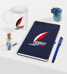 Kişiye Özel Avukat Temalı Lacivert Defter Kalem Kupa Seti - 8