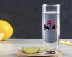 Kişiye Özel Renkli Baskılı Al Yazmalım Tasarımlı Vodka Bardağı-3
