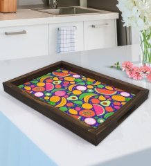 BK Gift Meyveler Tasarımlı Doğal Ahşap Tepsi-1
