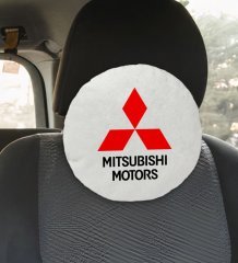 BK Gift Mitsubishi Tasarımlı Yuvarlak Araç Koltuk Yastığı-1